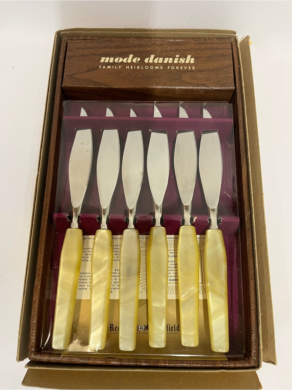 Mode Danish Yellow Pearl Butter Knife Set - 6 Piece
